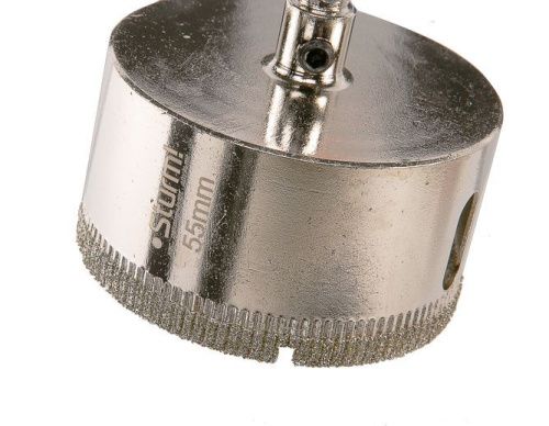 Коронка алмазн. По керам. Плитке и стеклу 55 х 55 мм,  с центрир. Сверл.  Sturm-Tehinstrument
