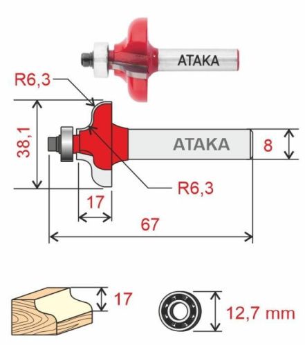 Фреза Атака 422381 кромочная калевочная-Tehinstrument