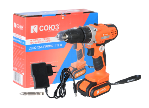 Аккумуляторный шуруповерт СОЮЗ ДШС-12-1-ПРОМО-Tehinstrument