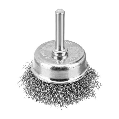 Набор щеток для дрели, 1 Плоская 50мм, 2 Чашки 25-50мм, шпилька, нерж. вит. проволока Denzel-Tehinstrument