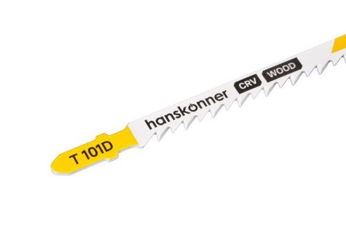 Пилки для лобзика ДЕРЕВО 2шт, T101D (мяг,тверд 10-45мм) Hanskonner-Tehinstrument
