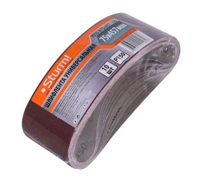 Шлифлента, 75x457мм, Р150, 10 шт,  Sturm-Tehinstrument