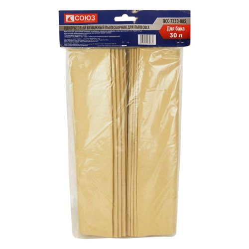 Бумажные мешки для пылесоса, 30л, 5шт/уп, СОЮЗ-Tehinstrument