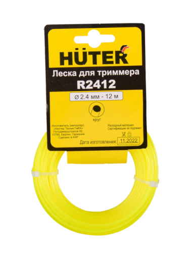 Леска Huter R2412 для триммера, 2.4 мм, круг-Tehinstrument