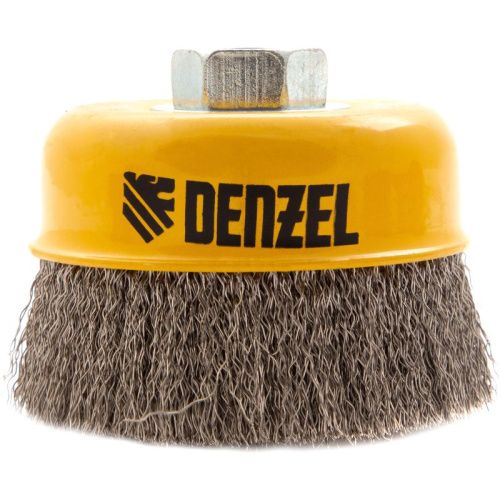Щетка для УШМ, 100 мм, "Чашка", витая нержавеющая проволока 0.3 мм, М14 Denzel-Tehinstrument