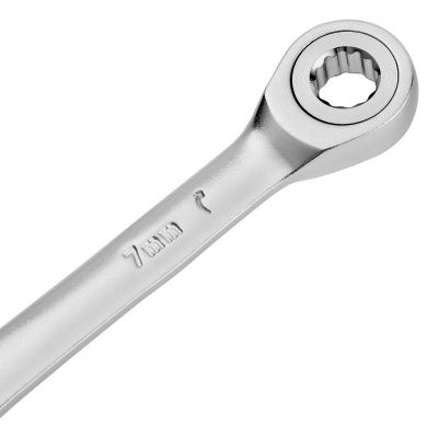 Ключ комбинированный трещоточный, 7 мм, CrV, матовый хром Denzel-Tehinstrument