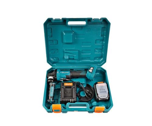 CAG18125BLE  УШМ аккумуляторная б/щ  Sturm, 18В, 1BatterySystem, 125мм, плавн пуск, 1х4Ач,кейс-Tehinstrument