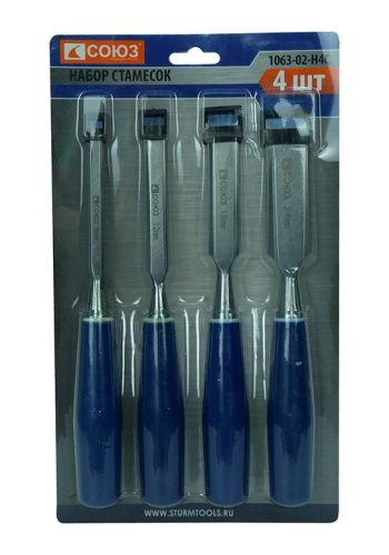 Набор стамесок, 6, 12, 18, 24 мм, 4 шт/уп СОЮЗ-Tehinstrument